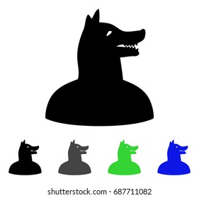 Man Dog flat vector pictogram. Colored man dog gray, black, blue, green icon versions. Flat icon style for application design.