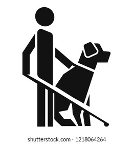 Man dog guide icon. Simple illustration of man dog guide vector icon for web design isolated on white background
