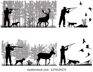 Man with dog is hunting for deer, pronghorn, ducks and pheasants
