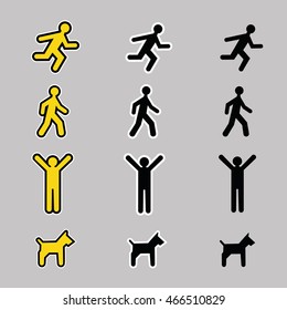 Man and Dog Icon Set