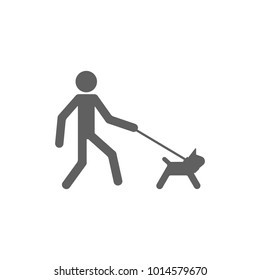 Man with dog icon in trendy flat style isolated on white background. Symbol for your web site design, logo, app, UI. Vector illustration, EPS