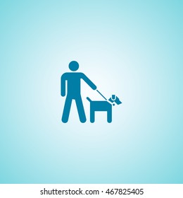 Man and dog icon vector