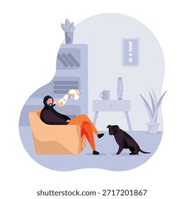 Hombre con perro Ilustrador Gráfico