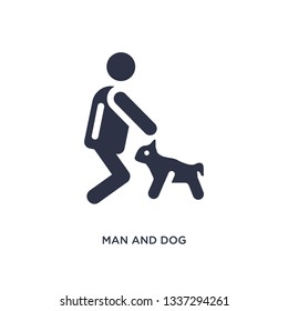 man and dog isolated icon. Simple element illustration from behavior concept. man and dog editable logo symbol design on white background. Can be use for web and mobile.