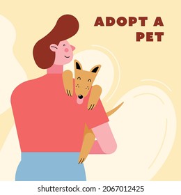 hombre con perro y carta adoptar una mascota