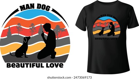 MAN DOG T SHIRT DESIGN