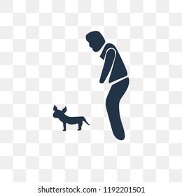 Man and Dog vector icon isolated on transparent background, Man and Dog transparency concept can be used web and mobile
