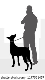 Man & Dog vector illustration.