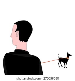 Man with dog vector illustration