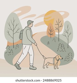 Man and dog vector illustration design.