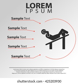 man doing abs icon. man doing abs infographics template