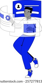 Man doing Account Setting Illustration