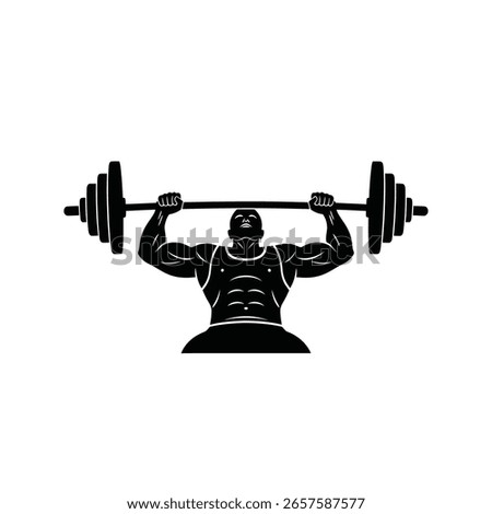 Man Doing Bench Press Silhouette - Vector Fitness and Strength Icon