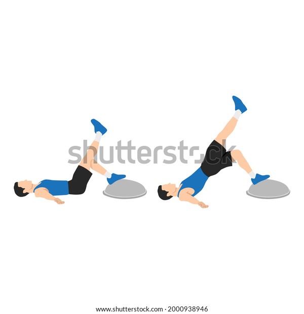 Man Doing Bosu Ball Single Leg Stock Vector Royalty Free 2000938946 2605