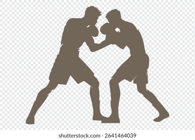 Man doing boxing moves exercise. Jab Cross Hook and Uppercut movement. Shadow boxing. Flat vector illustration isolated on white background.