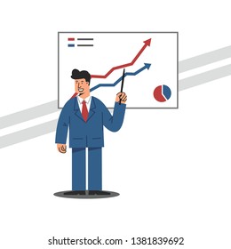 Man doing business presentation illustration vector