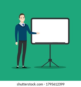 Man Doing Business Presentation Isolated Vector Stock Vector (royalty 