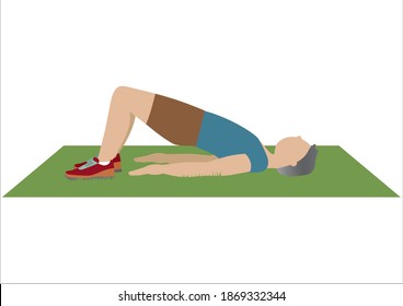 Hombre haciendo puente de nalgas - ilustración