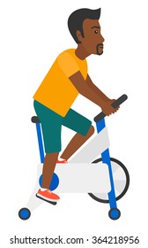 Man doing cycling exercise.