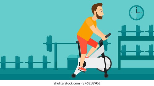 Man doing cycling exercise.