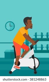 Man doing cycling exercise.