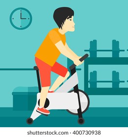 Man doing cycling exercise.