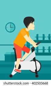 Man doing cycling exercise.