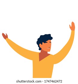 man doing dance exercises at home vector illustration design