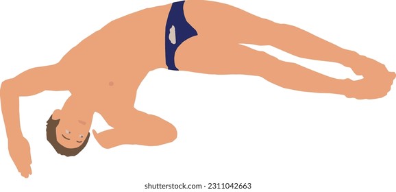 Man doing diving 1 Vector Illustration