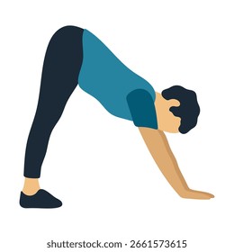 Man Doing Downward Dog Pose Illustration