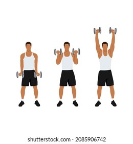 Man Doing Dumbbell Biceps Curl Shoulder Stock Vector (Royalty Free ...