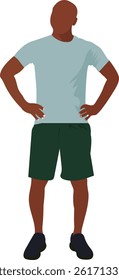 Man doing exercise in front of a white background. 