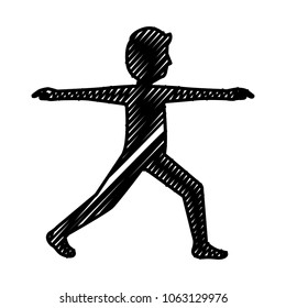 man doing exercise silhouette