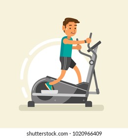 a man doing exercises with elliptical trainer