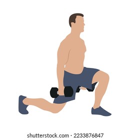man doing exercises flat illustration