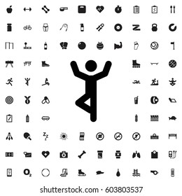 Man doing exercises icon illustration isolated vector sign symbol. fitness icons vector set.