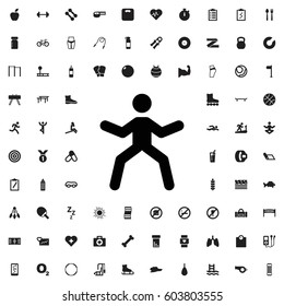 Man doing exercises icon illustration isolated vector sign symbol. fitness icons vector set.