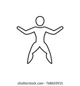 man doing exercises icon illustration isolated vector sign symbol
