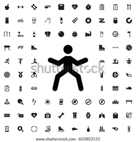 Man doing exercises icon illustration isolated vector sign symbol. fitness icons vector set.