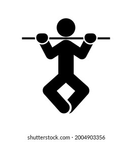 Man doing exercises icon People in motion active lifestyle sign