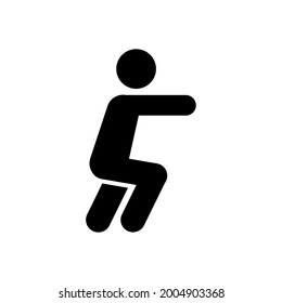 Man doing exercises icon People in motion active lifestyle sign