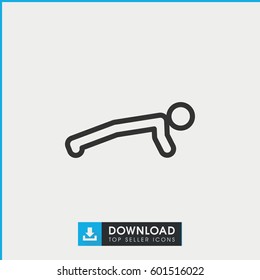 man doing exercises icon. simple outline man doing exercises vector icon. on white background.