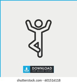 man doing exercises icon. simple outline man doing exercises vector icon. on white background.