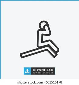man doing exercises icon. simple outline man doing exercises vector icon. on white background.