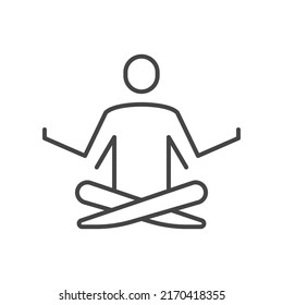 Mann, der Übungen macht. Symbol für Meditation und Yoga