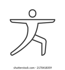 Hombre haciendo ejercicios. Icono de línea relacionada con la meditación y el yoga