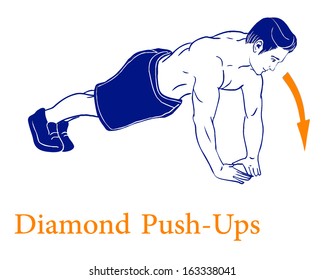A man is doing exercises on the ground.   Isolated vector illustration on white background 
