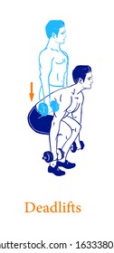 A man is doing exercises on the ground.   Isolated vector illustration on white background 