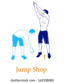 A man is doing exercises on the ground.   Isolated vector illustration on white background 