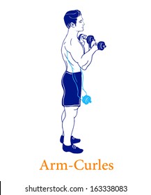 A man is doing exercises on the ground.   Isolated vector illustration on white background 